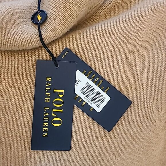 Polo Ralph Lauren Cashmere Turtleneck Sweater Camel Tan Size L Black Label - Picture 12 of 12